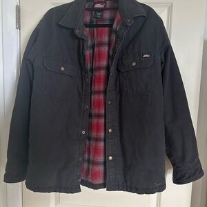 Dickies Black Jacket with Red Plaid Interior